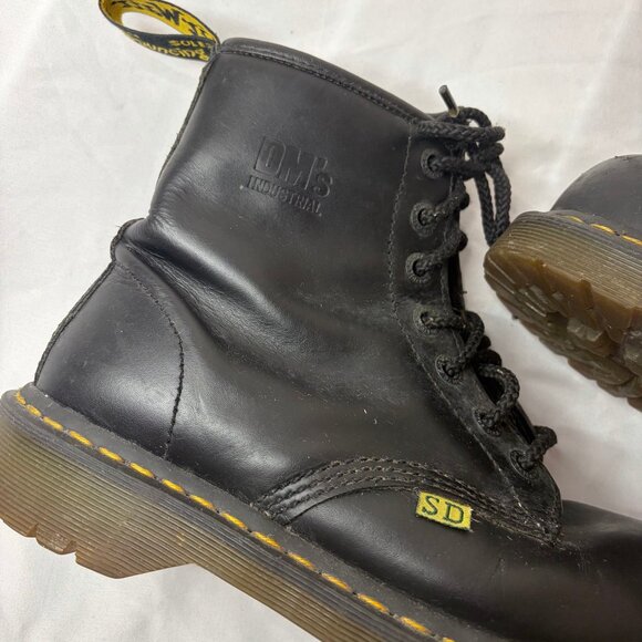 Dr. Martens Industrial Steel Toe Work Boots Black Leather Men’s US 9 UK 8 - Picture 7 of 13